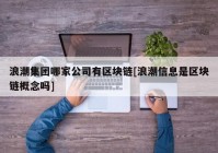 浪潮集团哪家公司有区块链[浪潮信息是区块链概念吗]