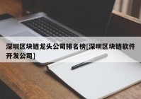 深圳区块链龙头公司排名榜[深圳区块链软件开发公司]